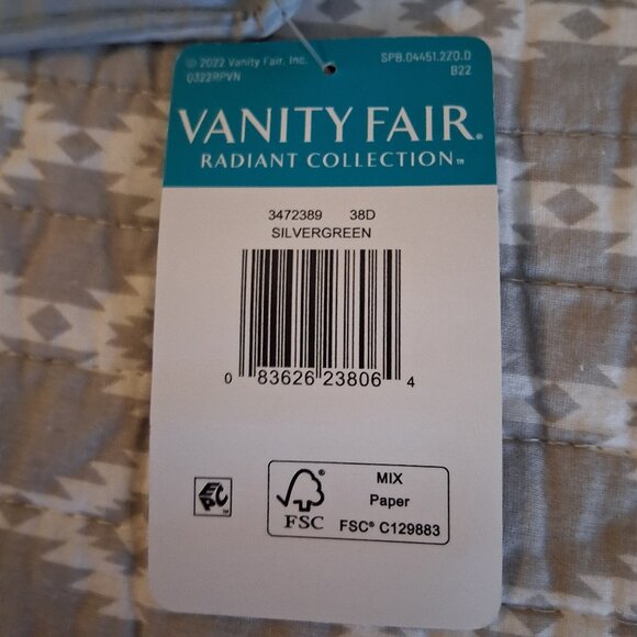 VANITY FAIR 72389 BRA Radiant Convertible WireFree Smooth Blue Striped 38D NWT - Picture 6 of 7